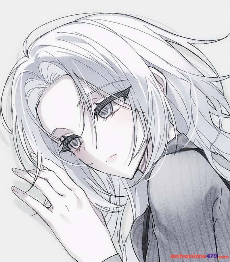 vẽ ảnh anime nữ tóc trắng đẹp